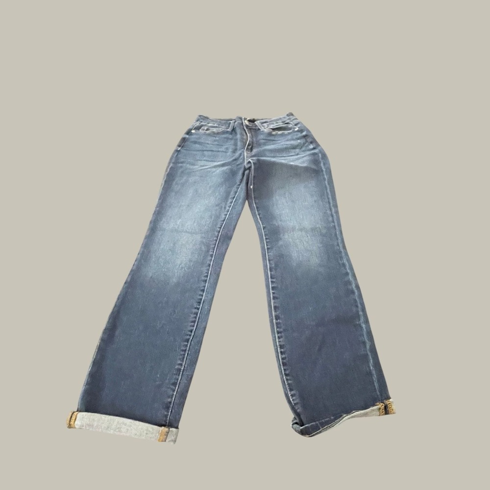 Judy Blue Boyfriend Jeans Womens 7/28 Blue High Rise Straight Leg Denim